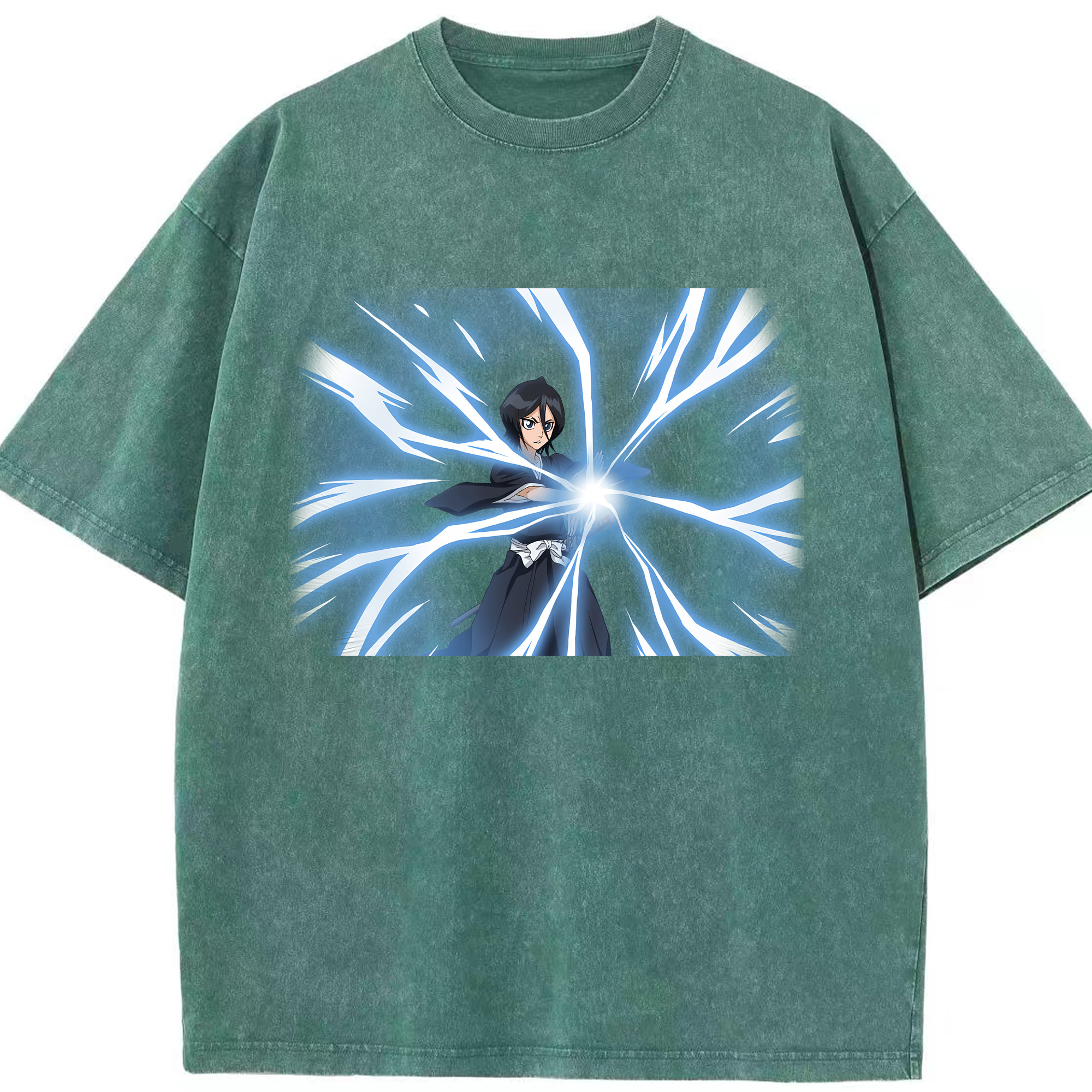 （画像用） ブリーチ 朽木ルキア BLEACH Kuchiki Rukia 綿100% ヴィンテージ風 半袖Tシャツ（フロントプリント）